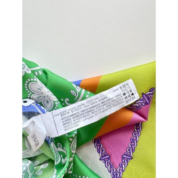 ZARA Patchwork Scarf Print Satin Twill Knotted Maxi Pareo Sarong Skirt, Size XS - Picture 13 of 14